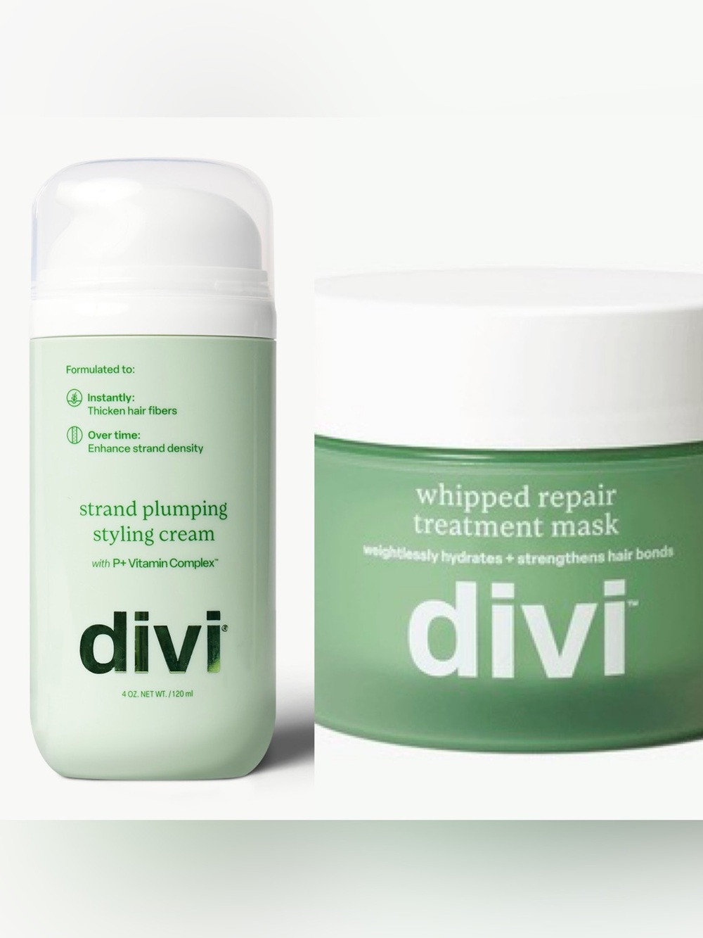 divi Hair Care Duo Strand Plumping  Styling Cream & Whipped RepairTreatment Mask